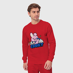 Костюм хлопковый мужской Cooky BT21 Jungkook, цвет: красный — фото 2