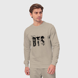 Костюм хлопковый мужской BTS logo, цвет: миндальный — фото 2