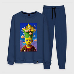 Костюм хлопковый мужской Bart Simpson - neural network - fantasy - art, цвет: тёмно-синий