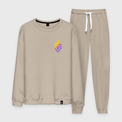 Костюм хлопковый мужской Big bang color, цвет: миндальный