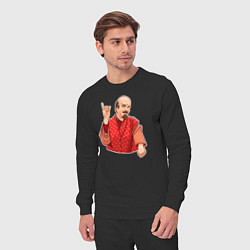 Костюм хлопковый мужской Ленин в пижаме, цвет: черный — фото 2