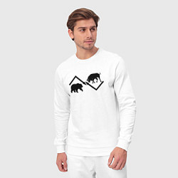 Костюм хлопковый мужской Быки и медведи, цвет: белый — фото 2