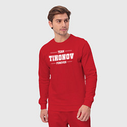 Костюм хлопковый мужской Team Tihonov forever - фамилия на латинице, цвет: красный — фото 2