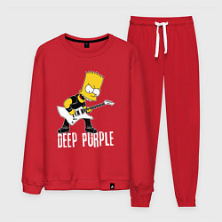 Костюм хлопковый мужской Deep Purple Барт Симпсон рокер, цвет: красный