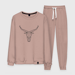 Мужской костюм Черная полигональная голова быка