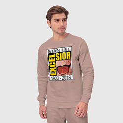 Костюм хлопковый мужской Stan Lee legend, цвет: пыльно-розовый — фото 2