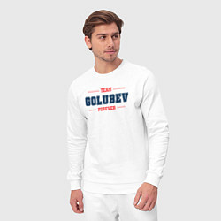 Костюм хлопковый мужской Team Golubev forever фамилия на латинице, цвет: белый — фото 2