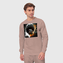 Костюм хлопковый мужской Выход в открытый космос, цвет: пыльно-розовый — фото 2