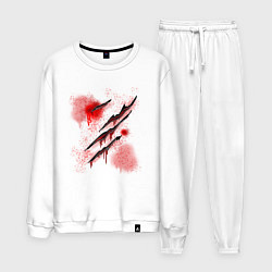 Костюм хлопковый мужской Кровавые порезы, цвет: белый