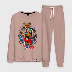 Костюм хлопковый мужской One Piece run, цвет: пыльно-розовый