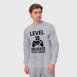 Костюм хлопковый мужской Level 13 unlocked, цвет: меланж — фото 2