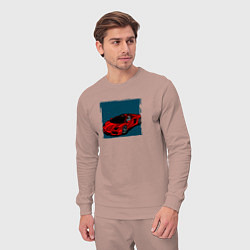 Костюм хлопковый мужской Гоночный авто, цвет: пыльно-розовый — фото 2