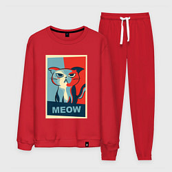 Костюм хлопковый мужской Meow obey, цвет: красный