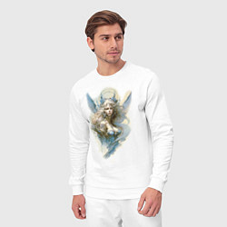 Костюм хлопковый мужской Царевна-Лебедь ангел - нейросеть, цвет: белый — фото 2