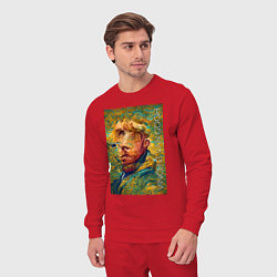 Костюм хлопковый мужской Abstract Vincent van Gogh - surrealism self-portra, цвет: красный — фото 2