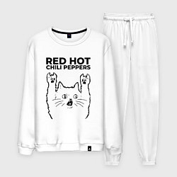 Костюм хлопковый мужской Red Hot Chili Peppers - rock cat, цвет: белый