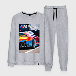 Костюм хлопковый мужской BMW M Power - motorsport, цвет: меланж