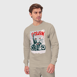 Костюм хлопковый мужской Evolution - motorcycle, цвет: миндальный — фото 2