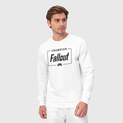 Костюм хлопковый мужской Fallout gaming champion: рамка с лого и джойстиком, цвет: белый — фото 2