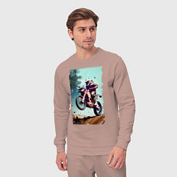 Костюм хлопковый мужской Мотокросс - экстрим, цвет: пыльно-розовый — фото 2