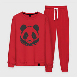 Костюм хлопковый мужской Панда бамбуковый медведь, цвет: красный