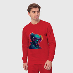 Костюм хлопковый мужской Коала в очках, цвет: красный — фото 2