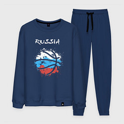 Костюм хлопковый мужской Russia basketball, цвет: тёмно-синий