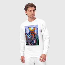 Костюм хлопковый мужской Subnautica морские чудовища, цвет: белый — фото 2