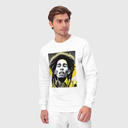 Костюм хлопковый мужской Bob Marley Digital Art, цвет: белый — фото 2