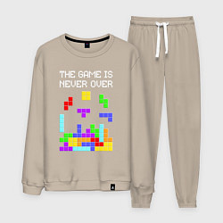 Костюм хлопковый мужской Tetris - the game is never over, цвет: миндальный