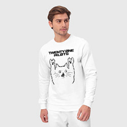 Костюм хлопковый мужской Twenty One Pilots - rock cat, цвет: белый — фото 2