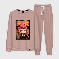 Костюм хлопковый мужской Anya forger, цвет: пыльно-розовый