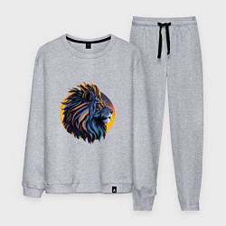 Костюм хлопковый мужской Африканский лев, цвет: меланж