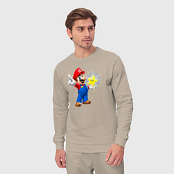 Костюм хлопковый мужской Марио держит звезду, цвет: миндальный — фото 2