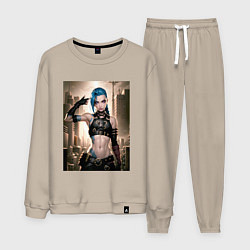 Костюм хлопковый мужской Jinx model, цвет: миндальный