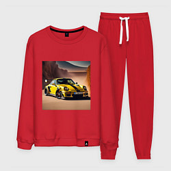 Костюм хлопковый мужской Porsche 911, цвет: красный
