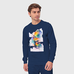 Костюм хлопковый мужской Перистые мишки, цвет: тёмно-синий — фото 2