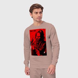 Костюм хлопковый мужской John Wick Baba Yaga art, цвет: пыльно-розовый — фото 2