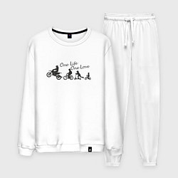 Костюм хлопковый мужской One life one love, цвет: белый