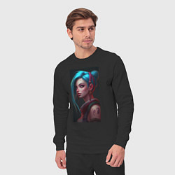 Костюм хлопковый мужской Jinx art Arcane League of Legends, цвет: черный — фото 2