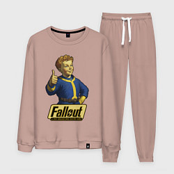 Костюм хлопковый мужской Real vault boy, цвет: пыльно-розовый