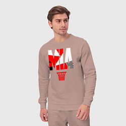 Костюм хлопковый мужской Miami buckets, цвет: пыльно-розовый — фото 2