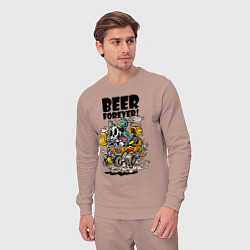 Костюм хлопковый мужской Beer forever - motto, цвет: пыльно-розовый — фото 2