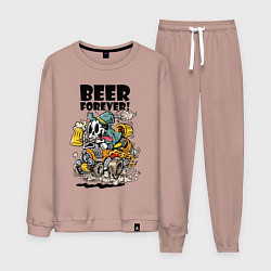 Костюм хлопковый мужской Beer forever - motto, цвет: пыльно-розовый