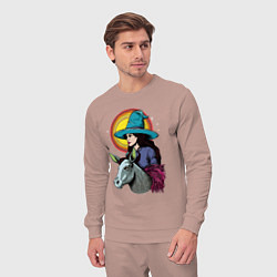 Костюм хлопковый мужской Ведьма и осел comic style, цвет: пыльно-розовый — фото 2