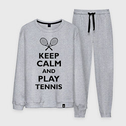 Костюм хлопковый мужской Keep Calm & Play tennis, цвет: меланж