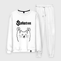 Костюм хлопковый мужской Sabaton - rock cat, цвет: белый