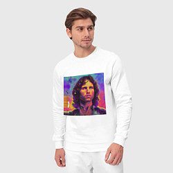 Костюм хлопковый мужской Jim Morrison Strange colors Art, цвет: белый — фото 2