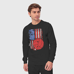 Костюм хлопковый мужской Volleyball USA, цвет: черный — фото 2
