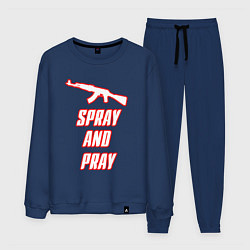 Костюм хлопковый мужской Spray and play, цвет: тёмно-синий